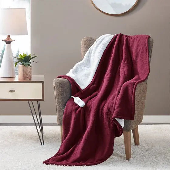 Heated Throw Burgundy