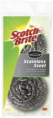 Scotch-Brite Stainless Steel Scrubbers, Ideal for Uncoated Cookware, 48 Scrubbers