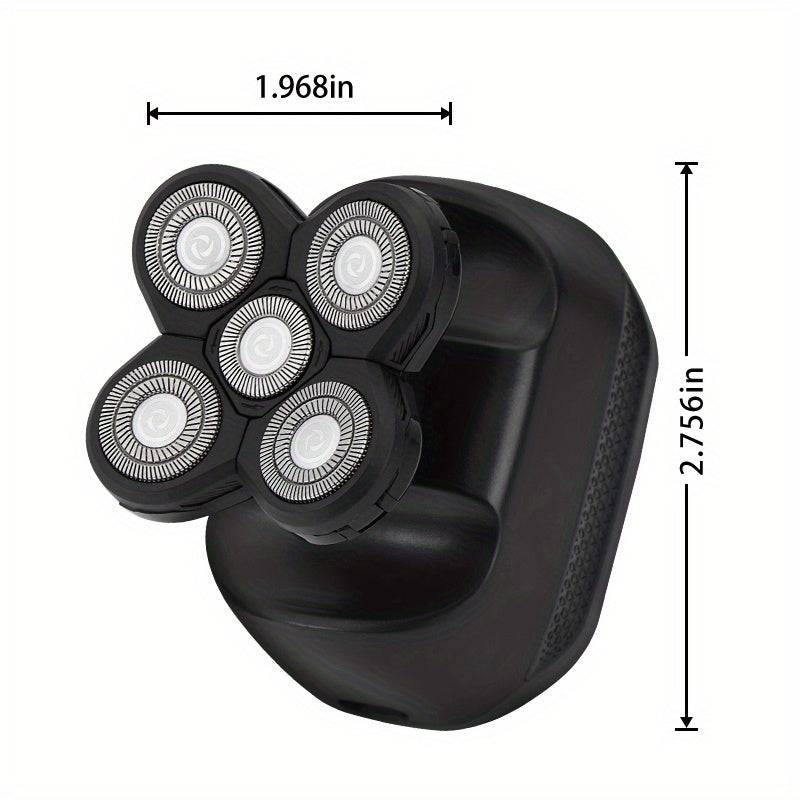 Smooth Shave Every Time: 1pc Five-Blade Electric Bald Shaver