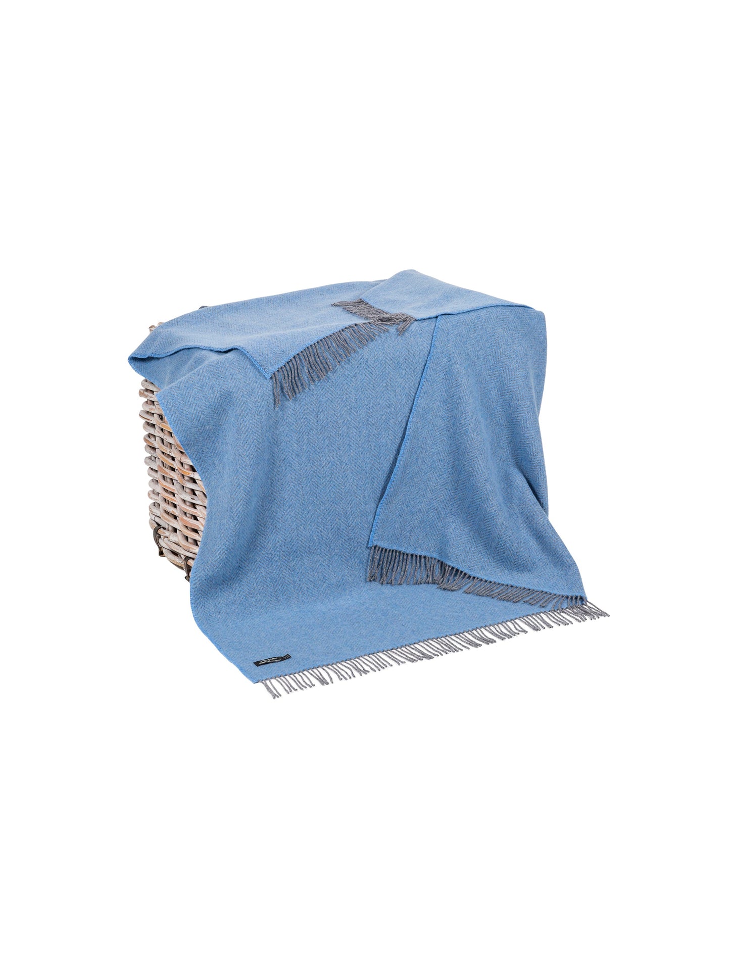 Irish Celtic Blue Merino Wool and Cashmere Throw