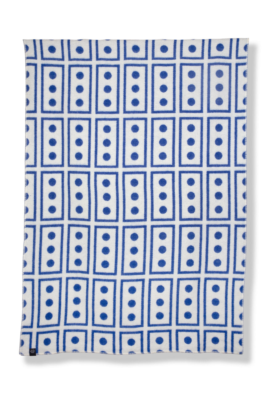 "Japan" Wool Blanket By Nathalie Du Pasquier & George Sowden - Col. Blue & White
