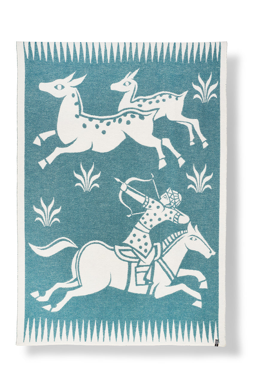 "Mughal Archer" Wool Blanket by Raffy Greaves