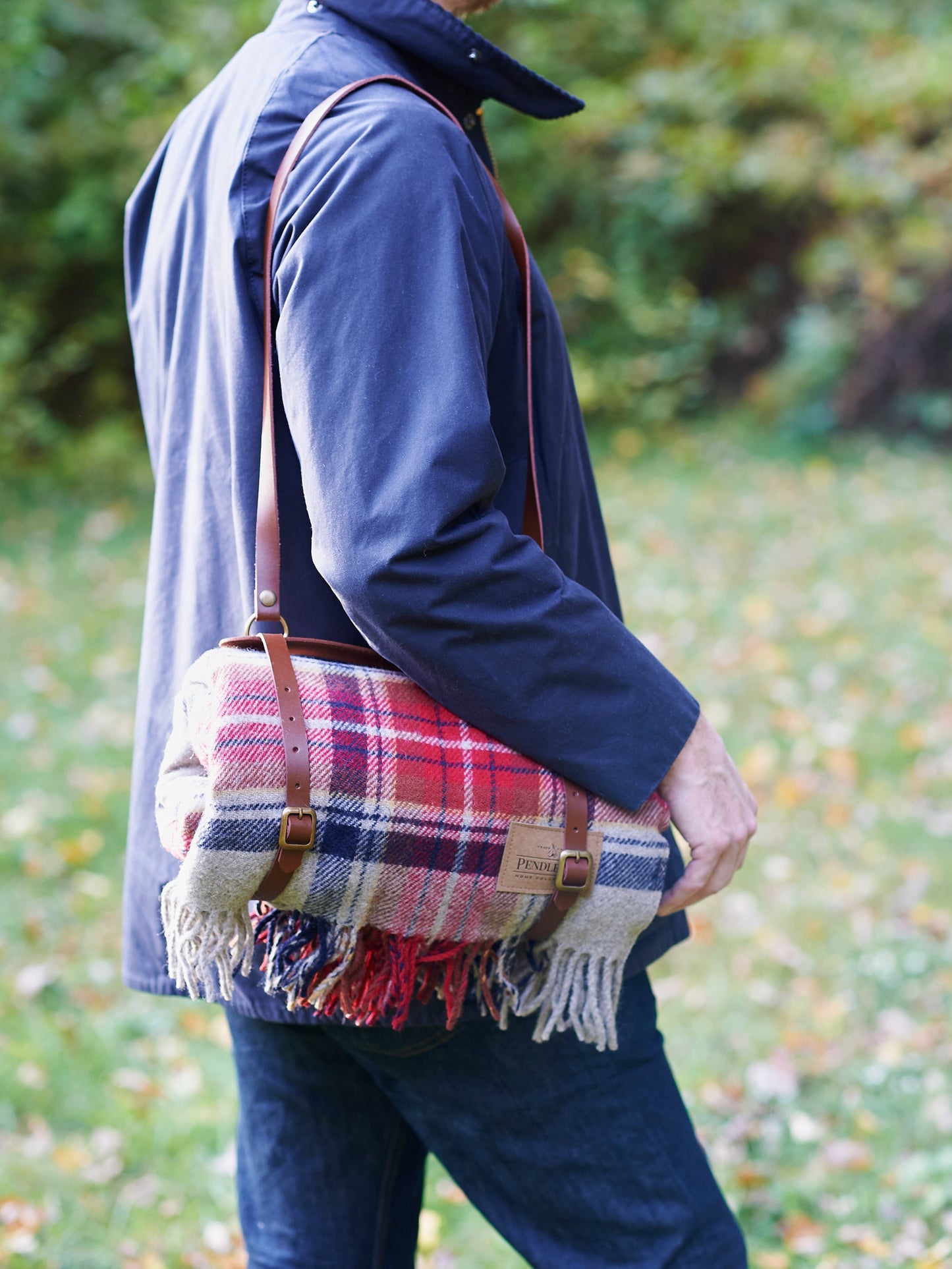 Pendleton Vintage Dress Stewart Motor Robe with Leather Carrier