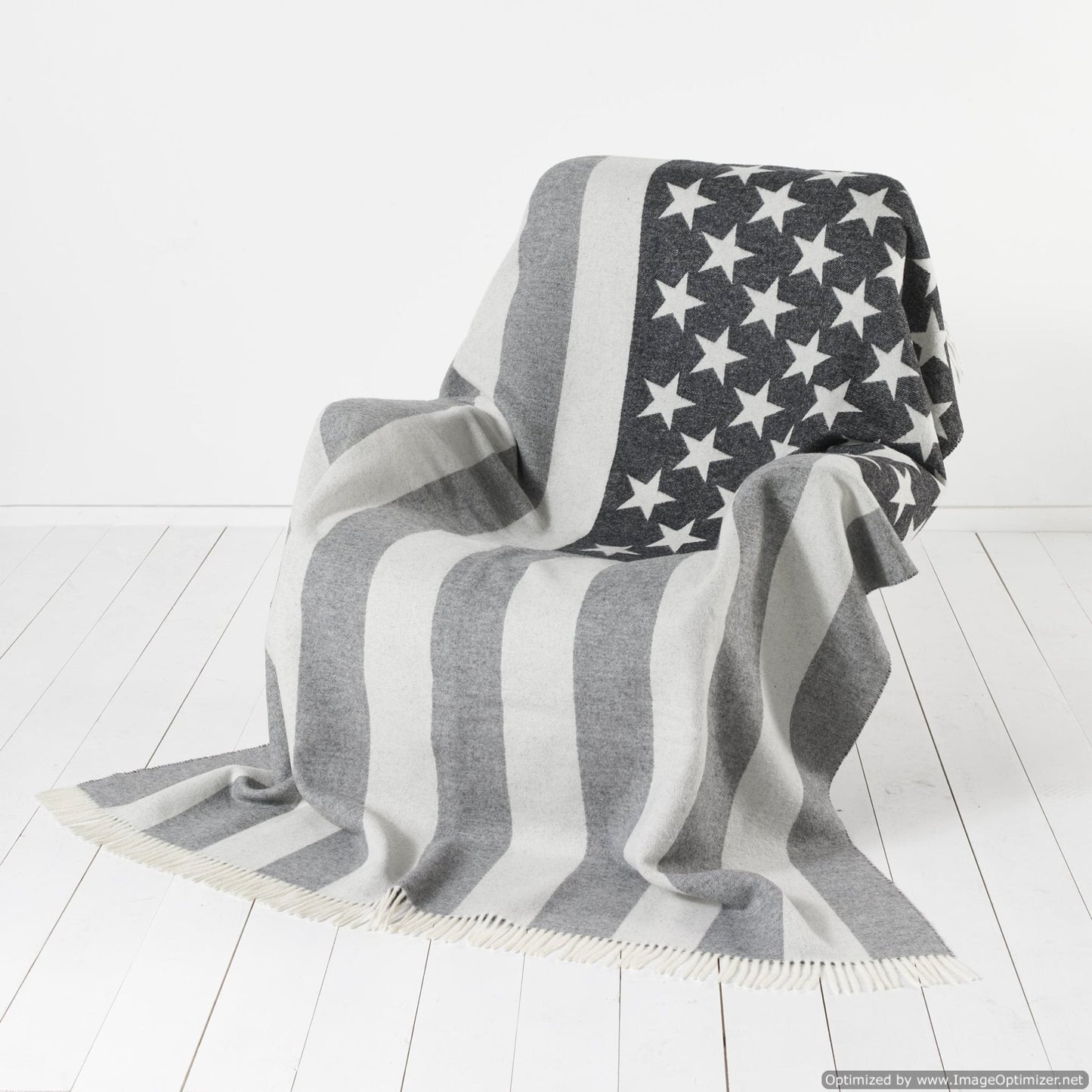 Bronte by Moon Stars & Stripes American Flag Throw Grey