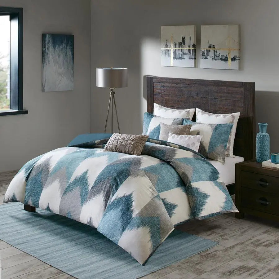 Alpine Cotton Comforter Mini Set Aqua King/Cal King