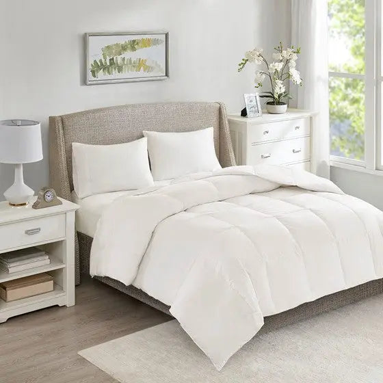 Oversized 100% Cotton Down Comforter White Twin