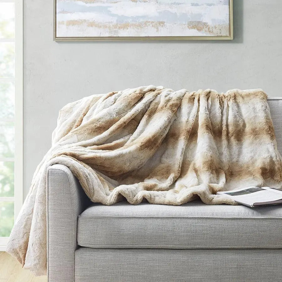 Faux Fur Blanket Sand BR51-3073