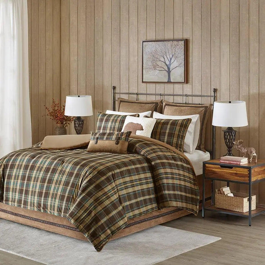 Hadley Queen Plaid Oversized Cozy Spun Comforter Set Multicolor