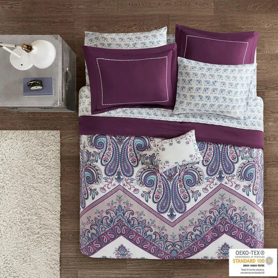 Tulay Complete Bed And Sheet Set Purple Full