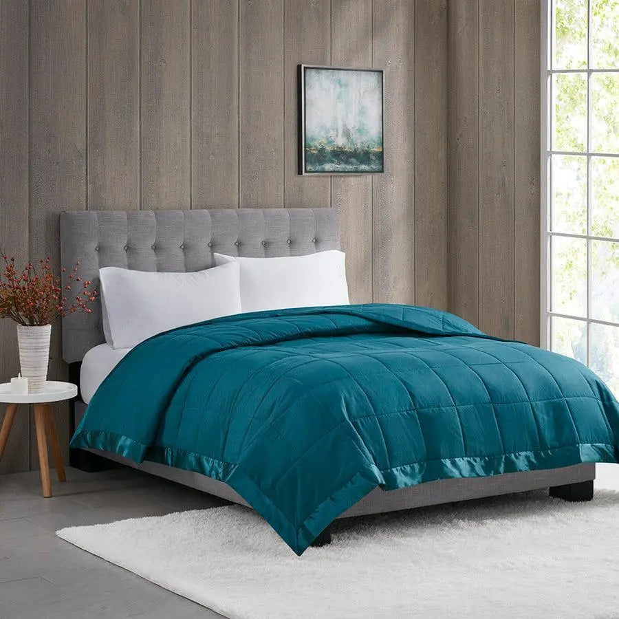 Windom Casual All Season Microfiber Down Alt Blanket with 3M Scotchgard King Teal