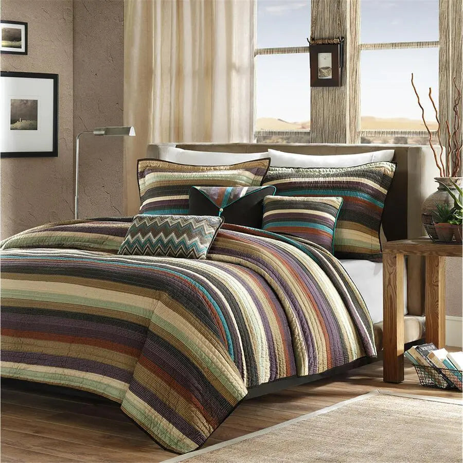 Yosemite Full/Queen Reversible Coverlet Set Multicolor