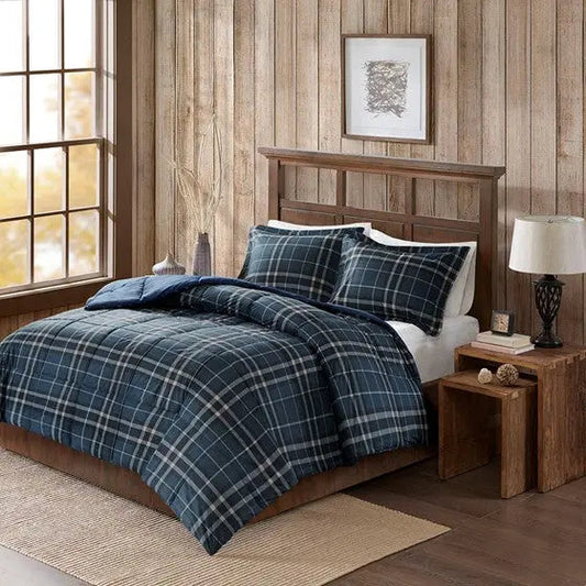 CozySpun Down Alternative Comforter Mini Set Navy Twin