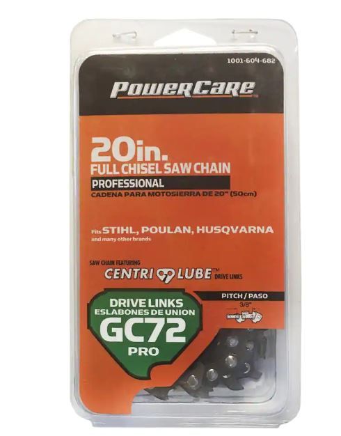 20 in. GC72 Full Chisel Chainsa-20"