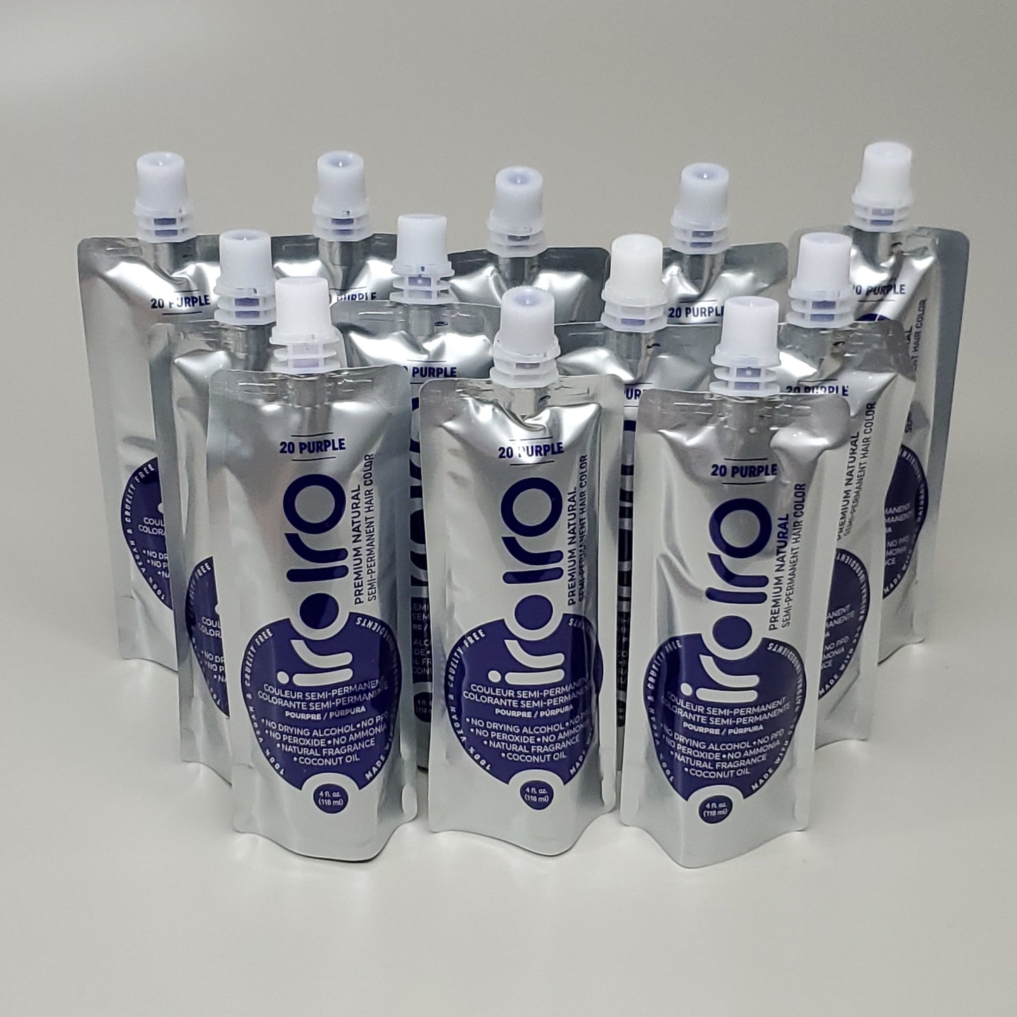 IROIRO 12 PK! Premium Natural 20-Purple Semi Permanent Hair Color 4 fl oz (New)