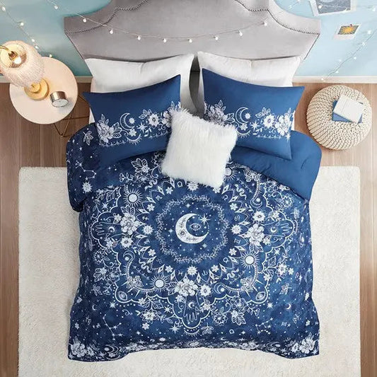 Celestial Comforter Set Navy Full/Queen