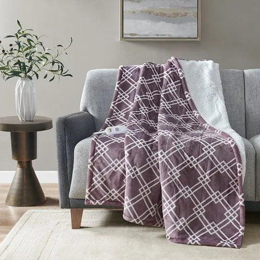 Heated Throw Plum