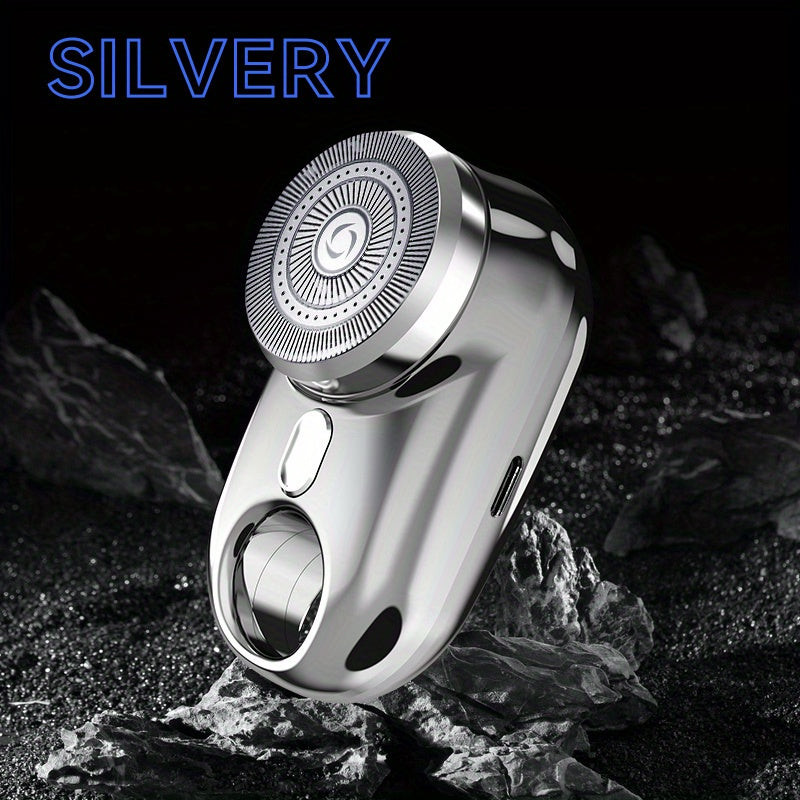 Mini Electric Shaver with LED Display & Key Ring Design - Rechargeable, Cordless & Painless for Men's Face, Hand & Leg Trimming!