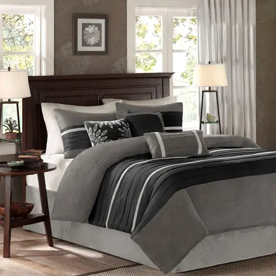 7 Piece Comforter Set Black