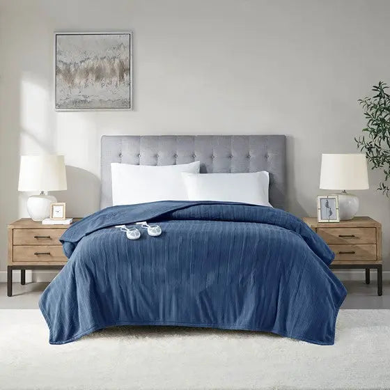 Heated Blanket Navy Twin