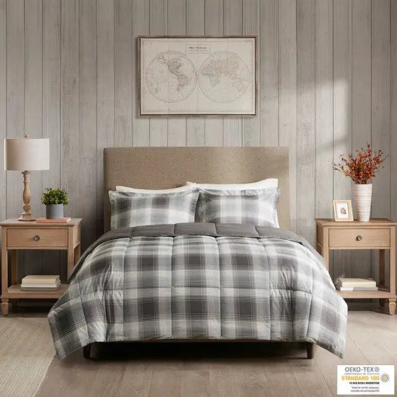 Softspun Down Alternative Comforter Mini Set Grey Full/Queen