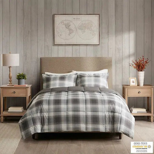 Softspun Down Alternative Comforter Mini Set Grey Full/Queen
