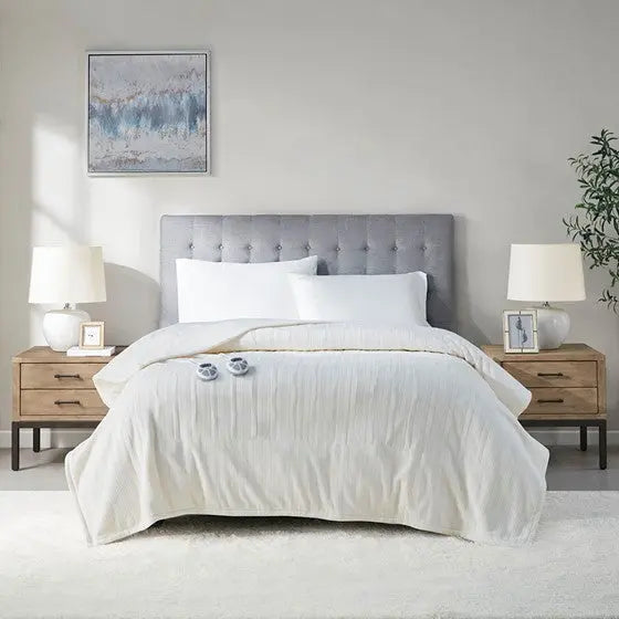 Heated Blanket Ivory Twin