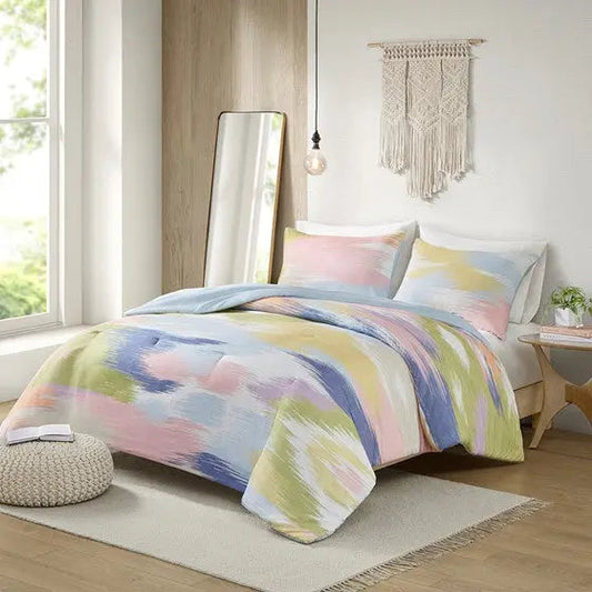 Modern Comforter Set Blue Multi Full/Queen