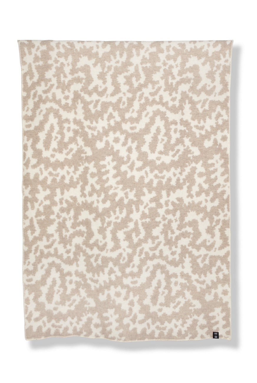 "Africa" Wool Blanket By Nathalie Du Pasquier & George Sowden - Col. Beige & Nature White