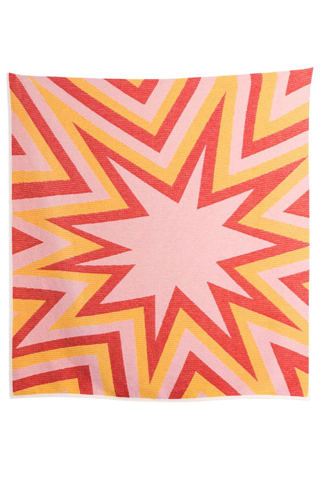 "BANG!" Cotton Blanket & Throw by Liz Collins - Col. Red