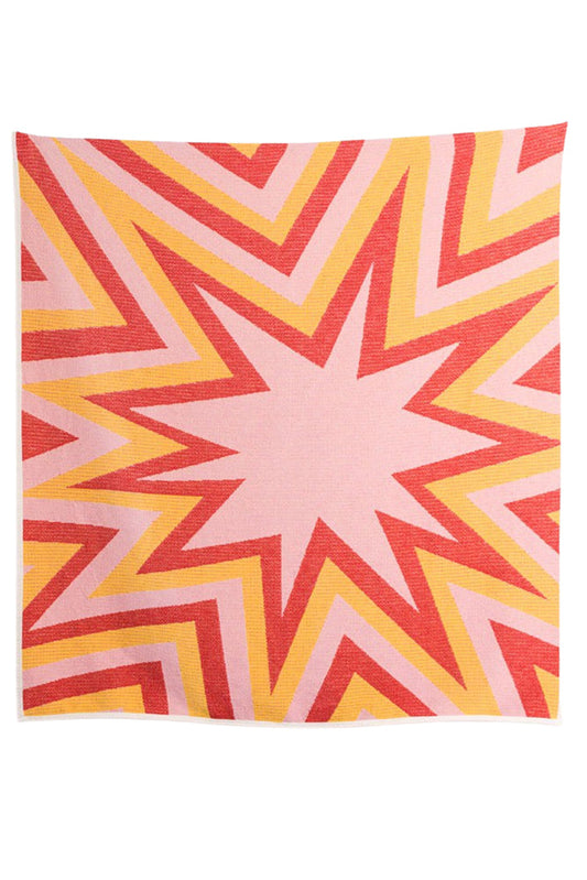 "BANG!" Cotton Blanket & Throw by Liz Collins - Col. Red
