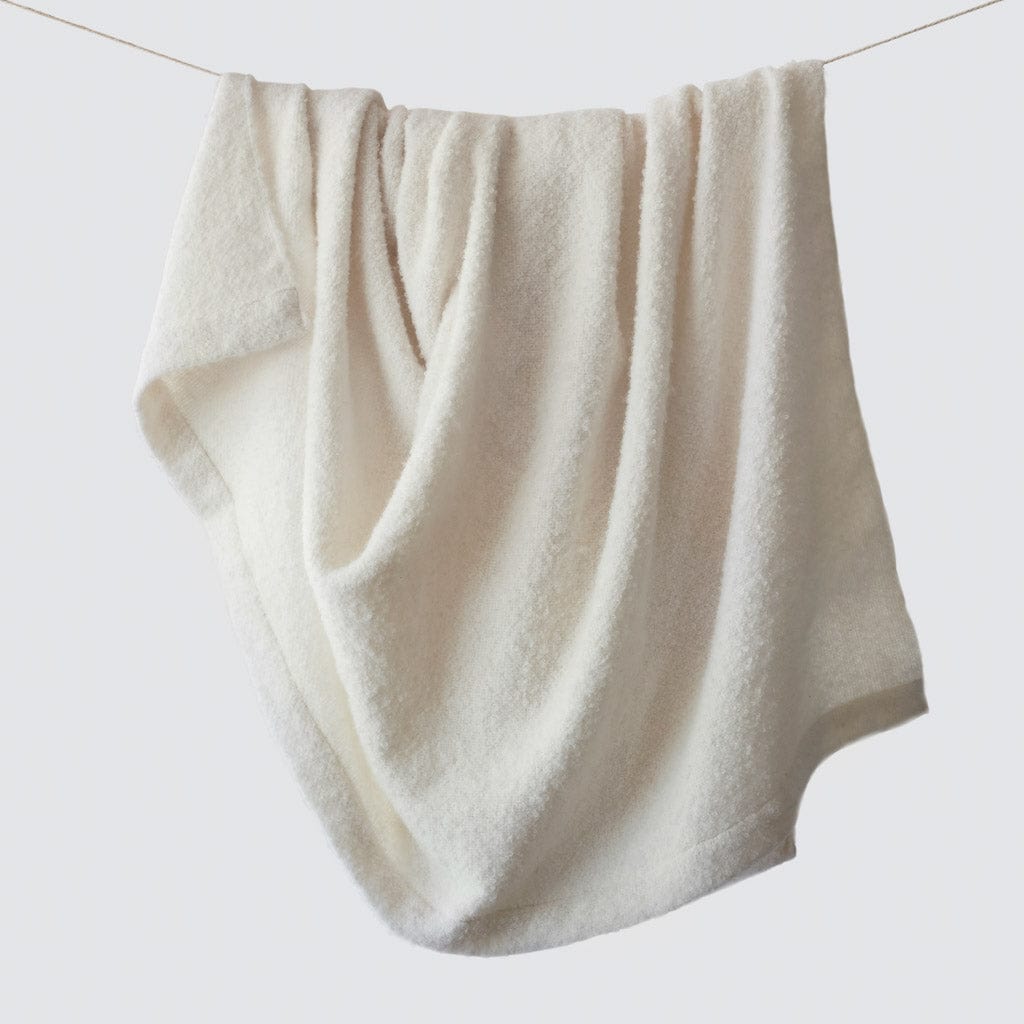 boucle throw, ivory