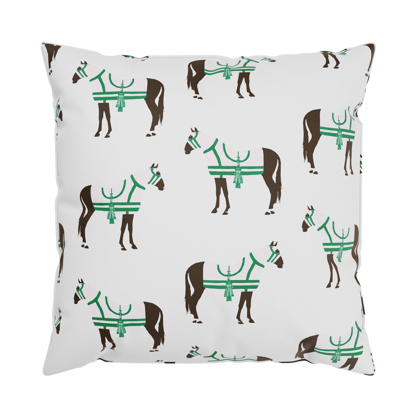 Custom Pillow - Horse & Tassel Green