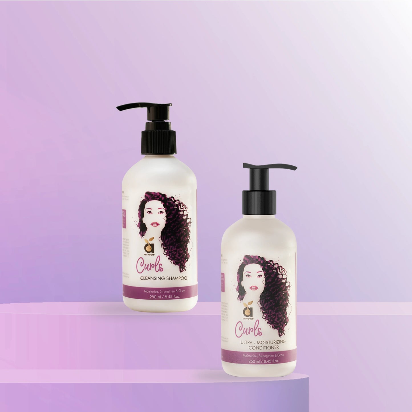 Anveya Curls Cleansing & Moisturizing Hair Combo - 500ml