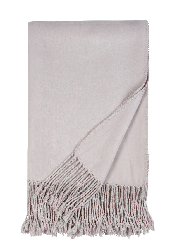 Malibu Luxxe Fringe Throw Dove Grey Weston Table