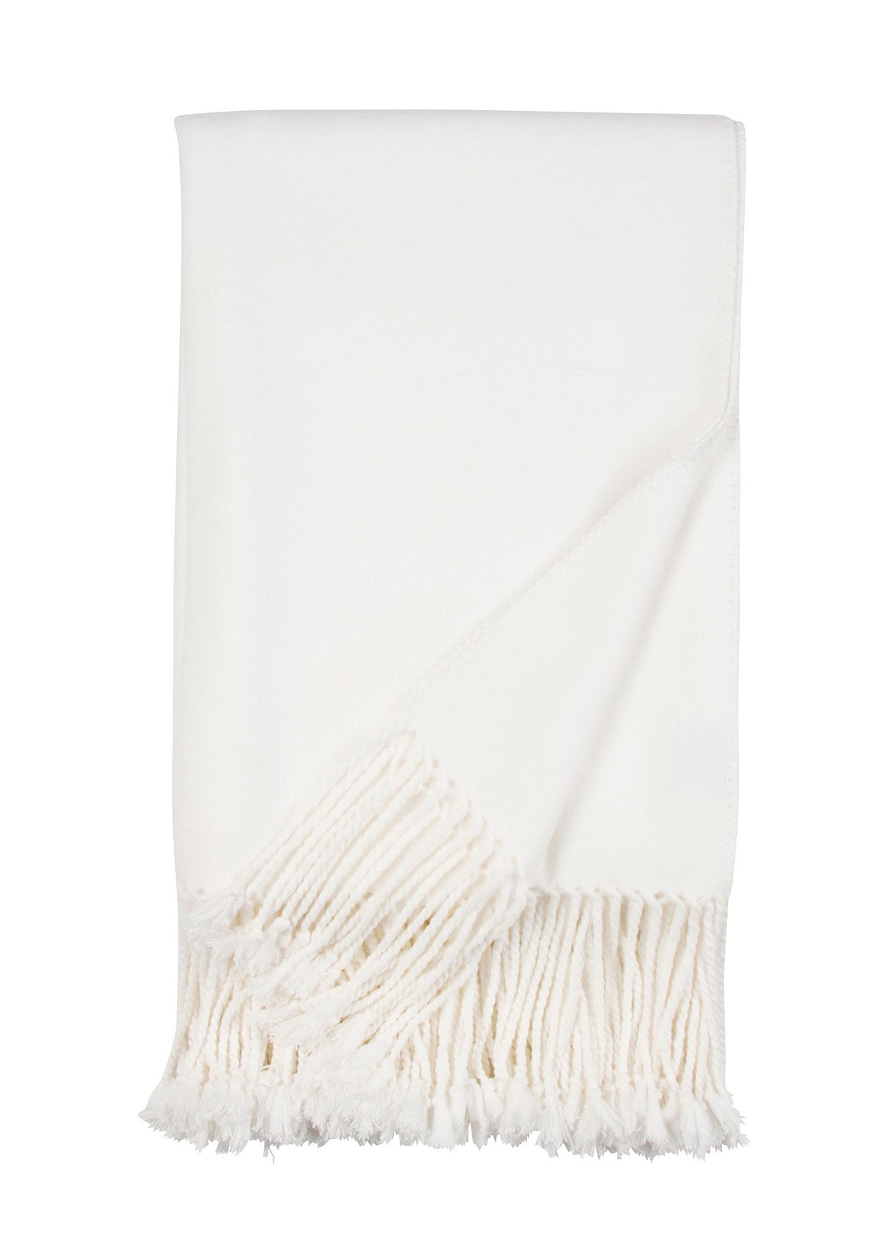 Malibu Luxxe Fringe Throw Ivory Weston Table