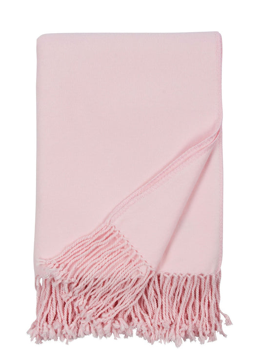 Malibu Luxxe Fringe Throw Pink Weston Table