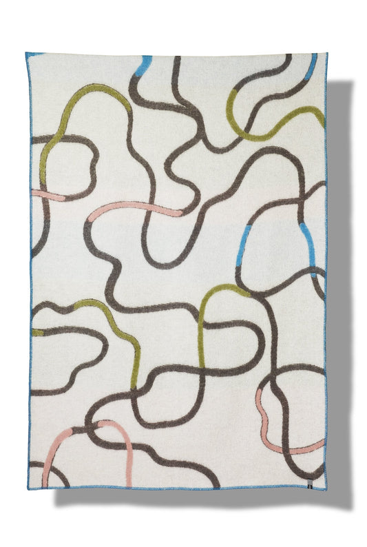 "Meandering" Wool Blanket by Roland Schär