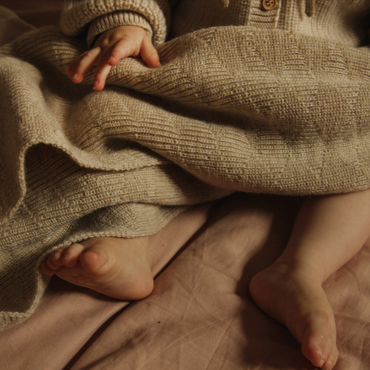 Herbie Baby Blanket - 100% Merino Lambswool - Taupe (70x90cm)