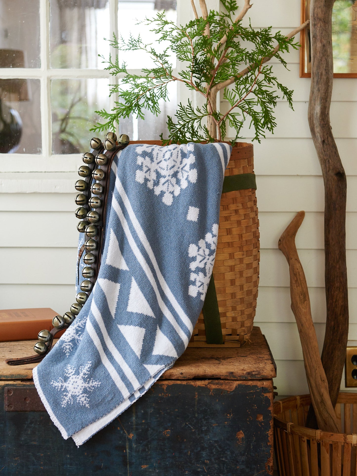 Eco Fair Isle Snowflakes Reversible Throw