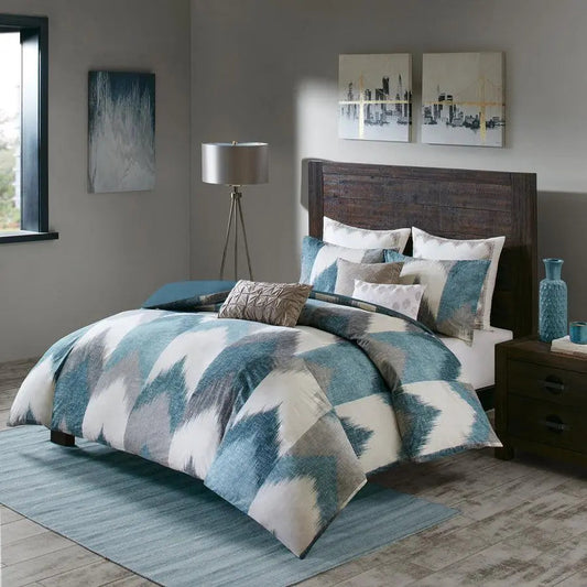 Alpine Cotton Comforter Mini Set Aqua King/Cal King