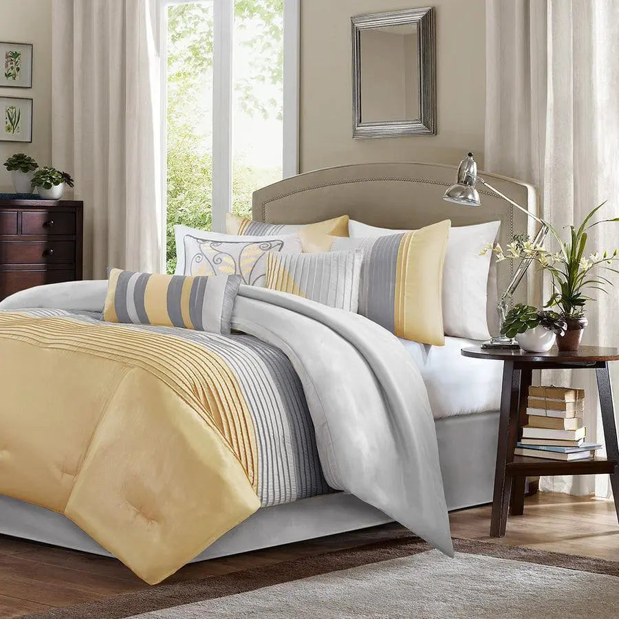 Amherst Casual 7 Piece Comforter Set Yellow King