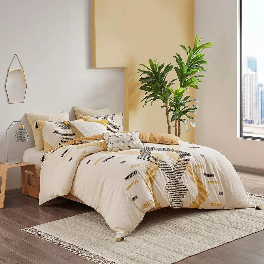Arizona Global Inspired| 3 Piece Cotton Comforter Set Yellow King/Cal King