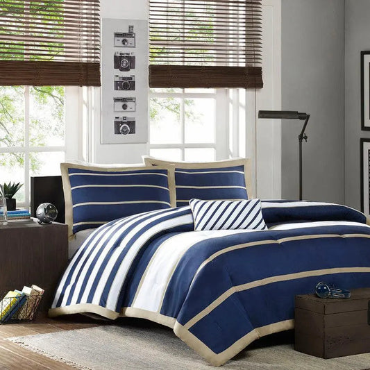 Ashton 26 " W Comforter Set Navy Full/Queen