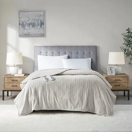 Heated Blanket Tan Twin