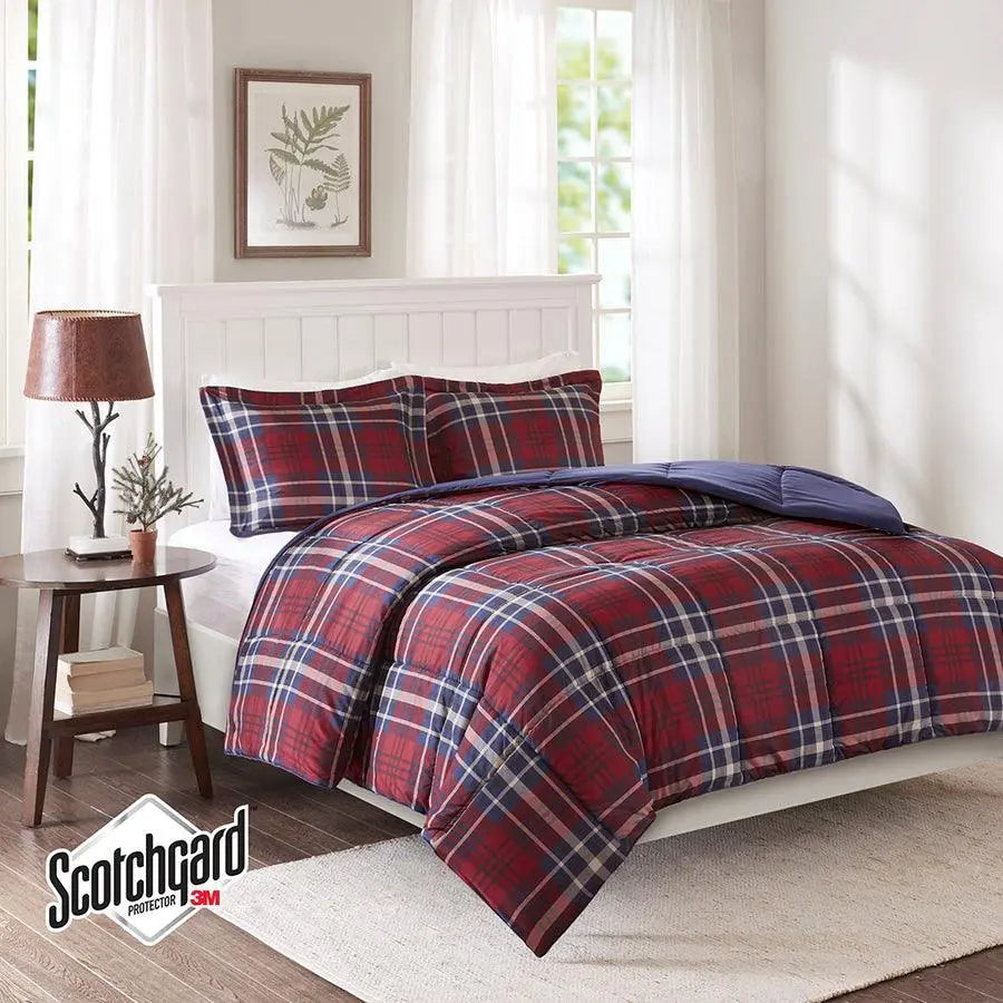 Bernard Twin/Twin XL 3M Scotchgard Down Alt Comforter Mini Set Red