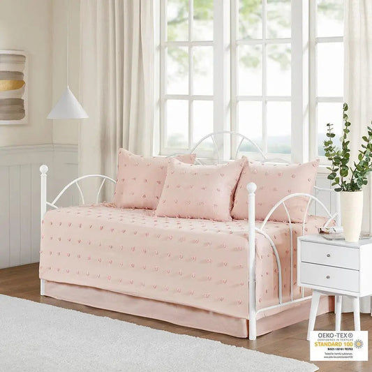 Brooklyn Cottage/Country Cotton Jacquard Daybed Set Pink