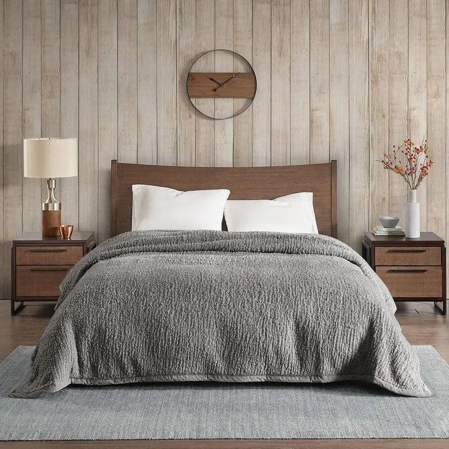 Burlington Berber Blanket King Gray