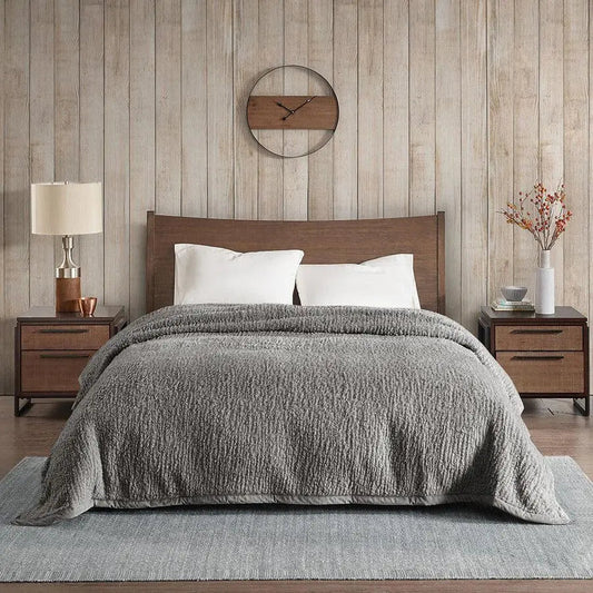 Burlington Berber Blanket King Gray