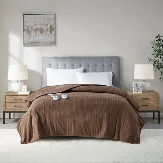 Heated Blanket Brown Twin