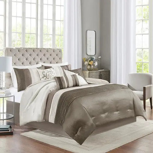 7 Piece Comforter Set Natural